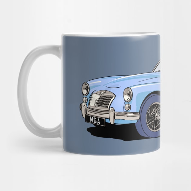 Classic MG MGA Roadster in light blue by Webazoot